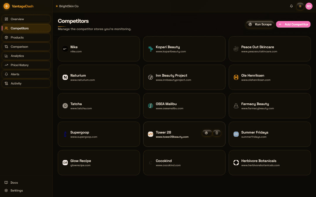 Add competitor URL